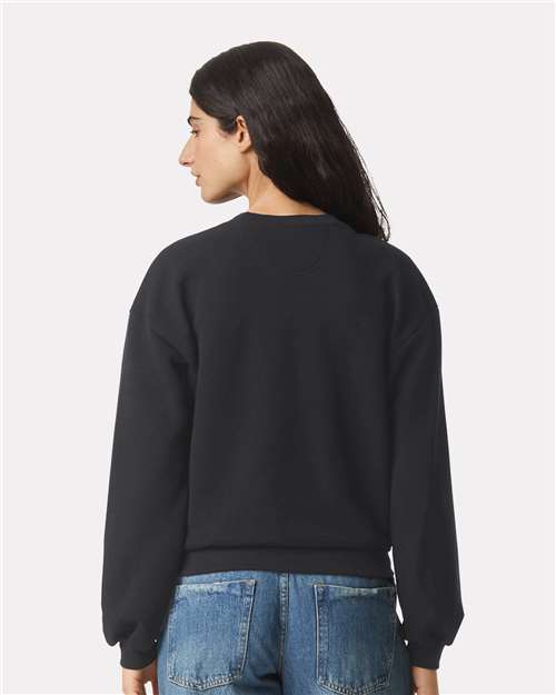 American Apparel RF494 Women's ReFlex Fleece Crewneck Sweatshirt - Black - model back