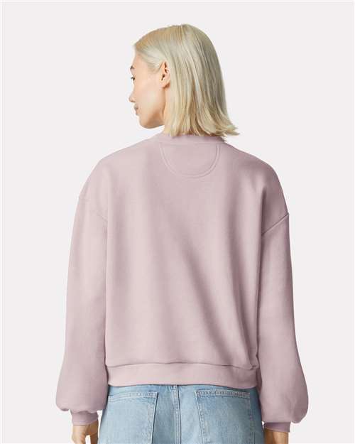 American Apparel RF494 Women's ReFlex Fleece Crewneck Sweatshirt - Blush - model back
