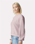 American Apparel RF494 Women's ReFlex Fleece Crewneck Sweatshirt - Blush - model side