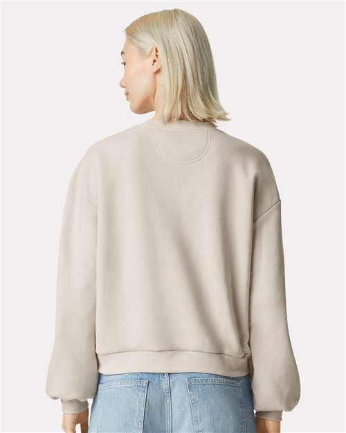 American Apparel RF494 Women's ReFlex Fleece Crewneck Sweatshirt - Bone - model back