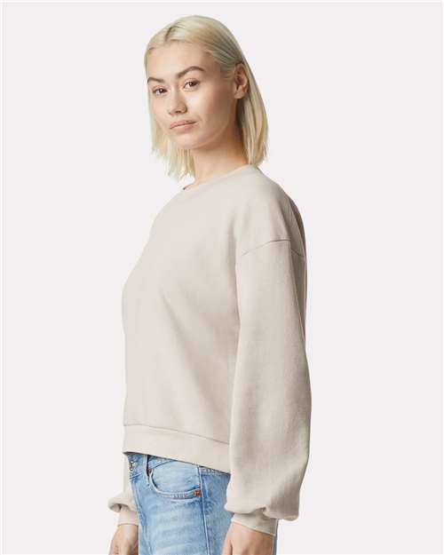 American Apparel RF494 Women's ReFlex Fleece Crewneck Sweatshirt - Bone - model side