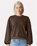 American Apparel RF494 Women's ReFlex Fleece Crewneck Sweatshirt - Brown - model front