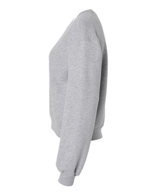 American Apparel RF494 Women's ReFlex Fleece Crewneck Sweatshirt - Heather Grey - side