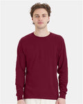 Hanes 5286 Essential-T Long Sleeve T-Shirt - Athletic Cardinal - model front