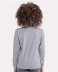 Next Level 3311 Youth Cotton Long Sleeve T-Shirt - Heather Grey - model back