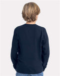 Next Level 3311 Youth Cotton Long Sleeve T-Shirt - Midnight Navy - model back