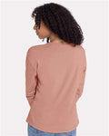 Next Level 3911 Women's Cotton Relaxed Long Sleeve T-Shirt - Desert Pink - model back