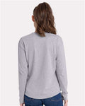 Next Level 3911 Women's Cotton Relaxed Long Sleeve T-Shirt - Heather Grey - model back