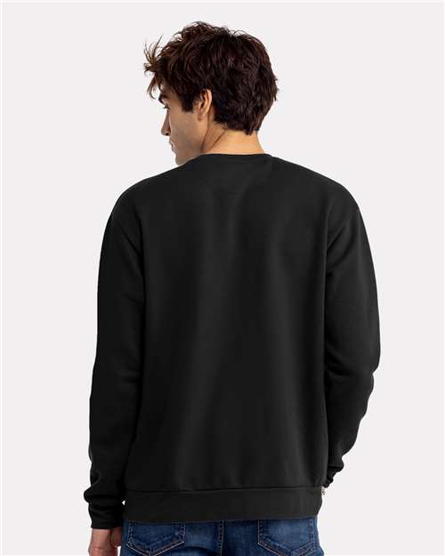 Next Level 9003 Unisex Santa Barbara Crewneck Sweatshirt - Black - model back