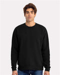 Next Level 9003 Unisex Santa Barbara Crewneck Sweatshirt - Black - model front