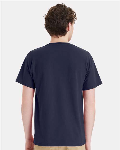 Hanes 5290P Essential-T Pocket T-Shirt - Athletic Navy - model back