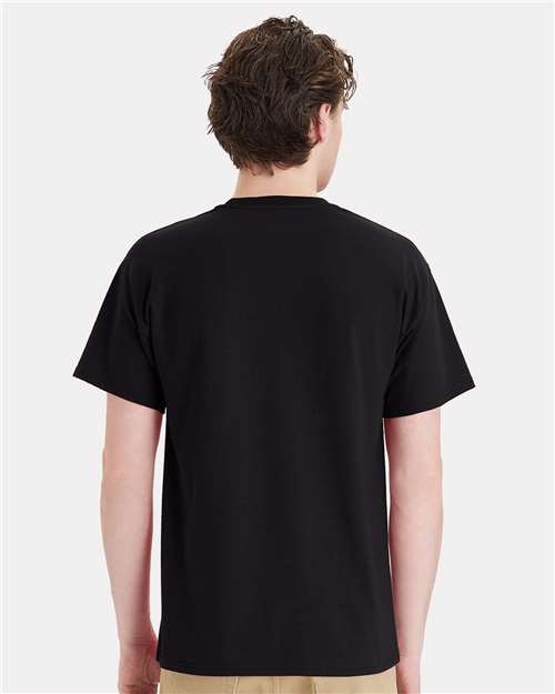 Hanes 5290P Essential-T Pocket T-Shirt - Black - model back