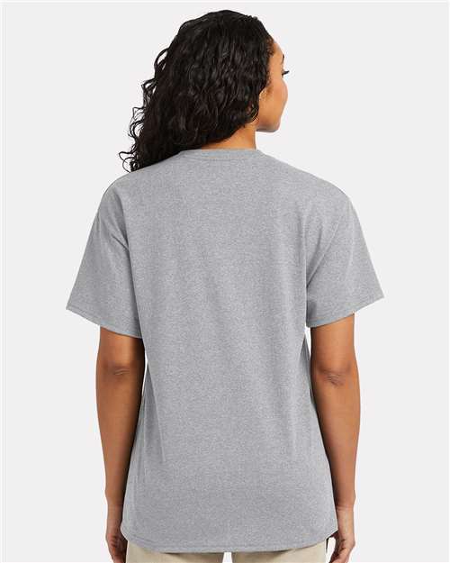 Hanes 5290P Essential-T Pocket T-Shirt - Light Steel - model back