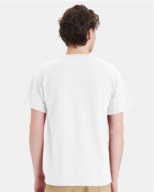 Hanes 5290P Essential-T Pocket T-Shirt - White - model back
