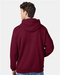 Hanes P170 EcoSmart Hooded Sweatshirt - Athletic Cardinal - model back