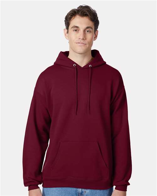 Hanes P170 EcoSmart Hooded Sweatshirt - Athletic Cardinal - model front