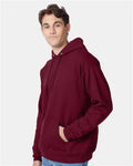 Hanes P170 EcoSmart Hooded Sweatshirt - Athletic Cardinal - model side
