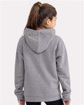 Next Level 9113 Youth Fleece Hoodie Sweatshirt - Heather Grey - model back