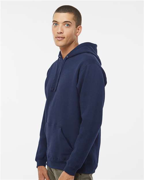 J. America 8824 Men's Premium Hooded Sweatshirt - True Navy - model side