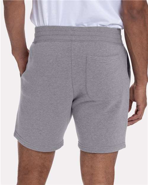 Next Level 9903 Unisex Fleece Sweat Shorts - Heather Grey - model back