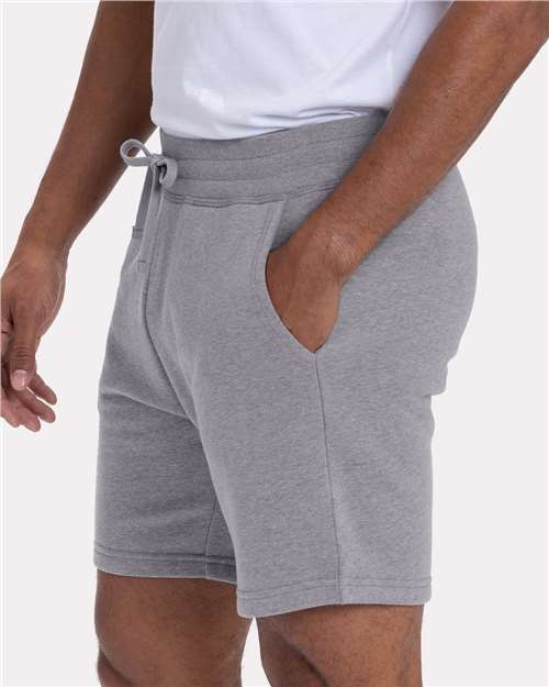 Next Level 9903 Unisex Fleece Sweat Shorts - Heather Grey - model side