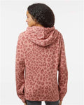 J America 8871 Triblend Fleece Hooded Sweatshirt - Dusty Rose Leopard Triblend - model back