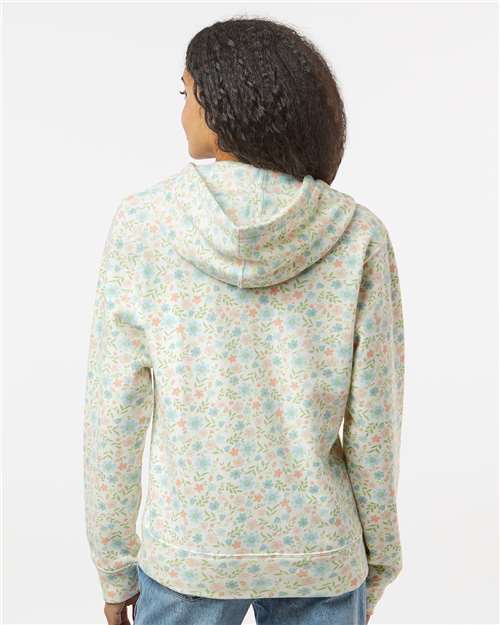 J America 8871 Triblend Fleece Hooded Sweatshirt - Floral Triblend - model back