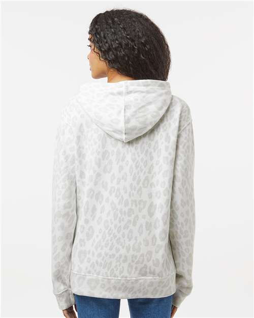 J America 8871 Triblend Fleece Hooded Sweatshirt - Snow Leopard Triblend - model back