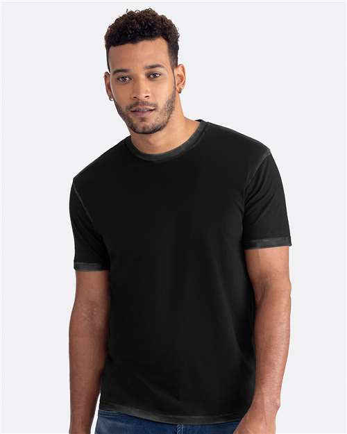 Next Level 3600SW Unisex Soft Wash T-Shirt - Washed Black - model front