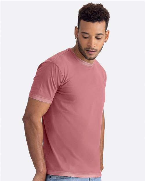 Next Level 3600SW Unisex Soft Wash T-Shirt - Washed Mauve - model side