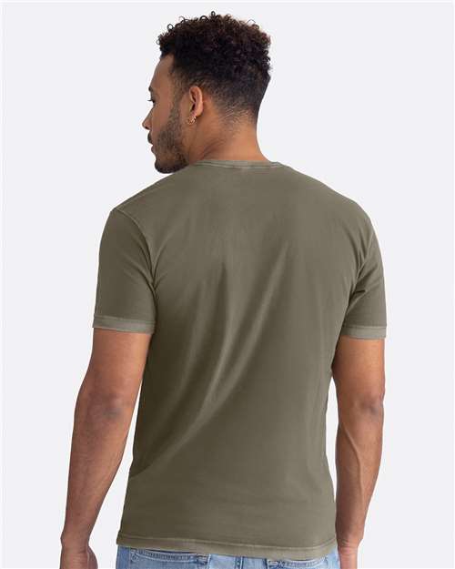 Next Level 3600SW Unisex Soft Wash T-Shirt - Washed Military Green - model back