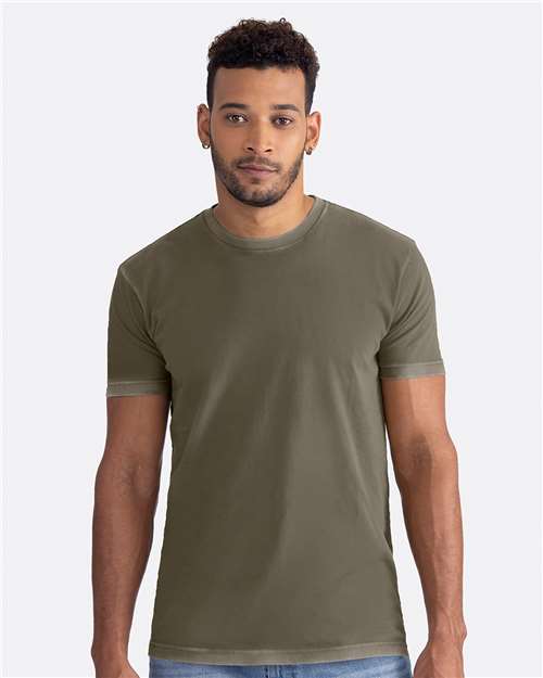 Next Level 3600SW Unisex Soft Wash T-Shirt - Washed Military Green - model front