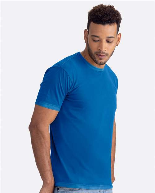Next Level 3600SW Unisex Soft Wash T-Shirt - Washed Royal - model side