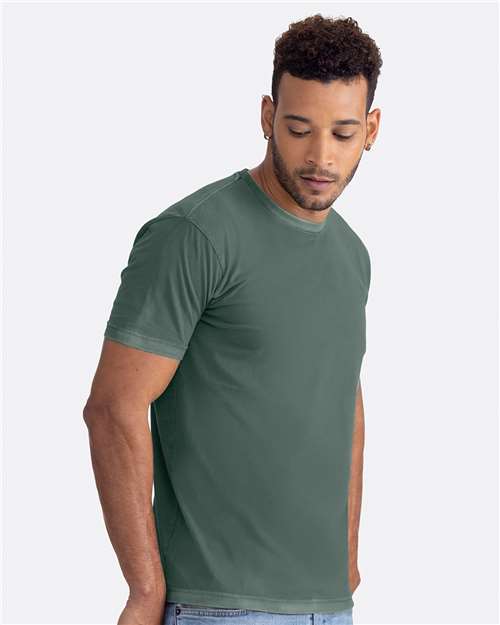 Next Level 3600SW Unisex Soft Wash T-Shirt - Washed Royal Pine - model side