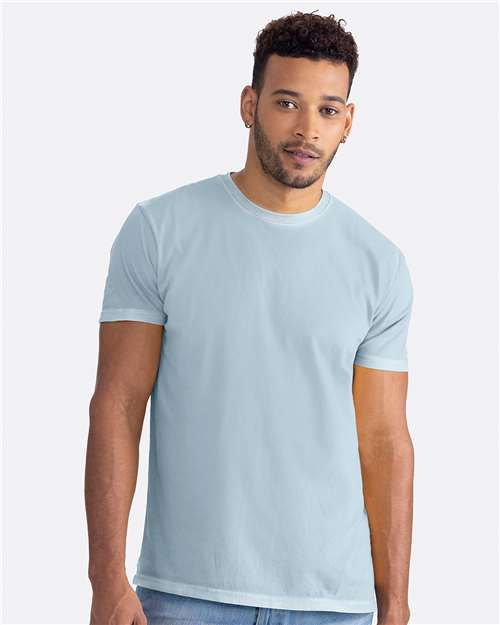 Next Level 3600SW Unisex Soft Wash T-Shirt - Washed Stonewash Denim - model front