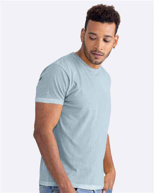 Next Level 3600SW Unisex Soft Wash T-Shirt - Washed Stonewash Denim - model side