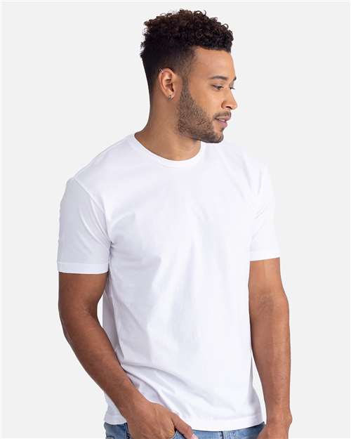 Next Level 3600SW Unisex Soft Wash T-Shirt - Washed White - model side
