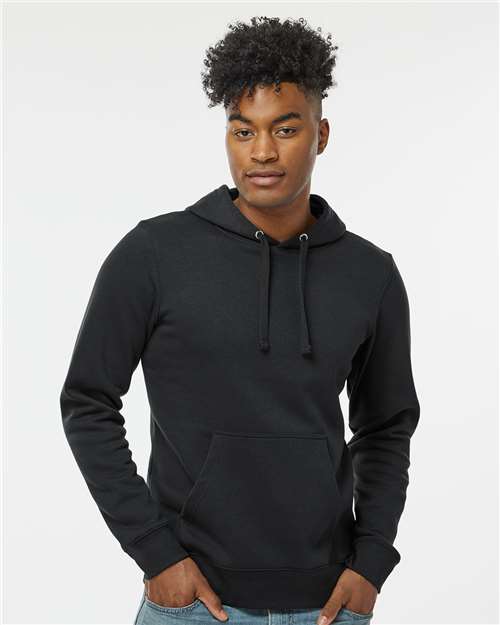J. America 8720 Unisex BTB Fleece Hooded Sweatshirt - Black - model front