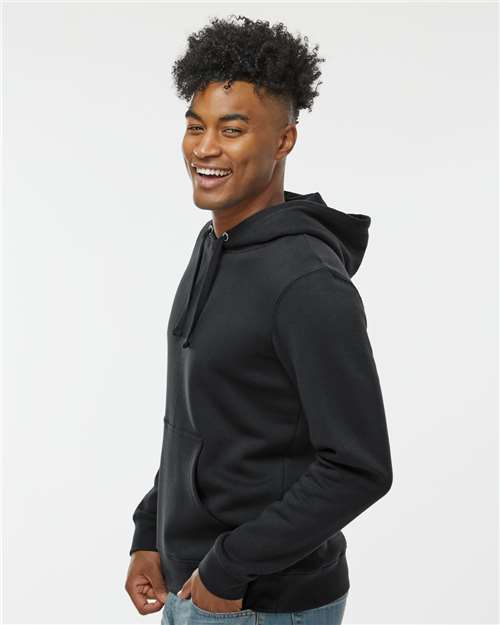 J. America 8720 Unisex BTB Fleece Hooded Sweatshirt - Black - model side