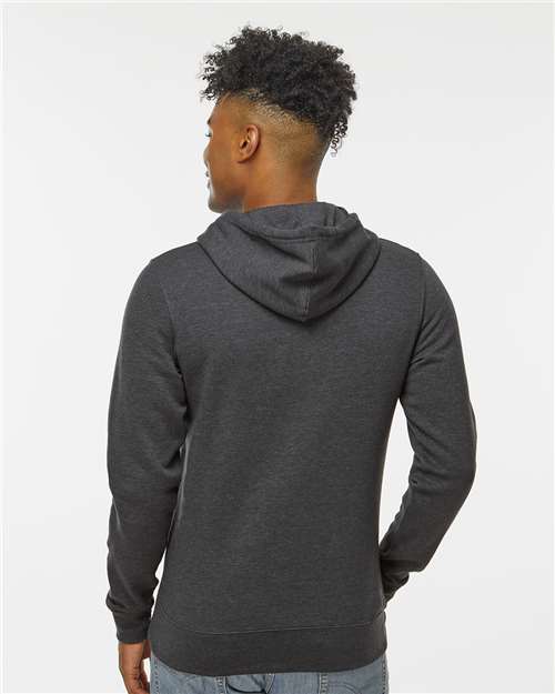 J. America 8720 Unisex BTB Fleece Hooded Sweatshirt - Charcoal Heather - model back