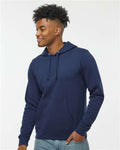 J. America 8720 Unisex BTB Fleece Hooded Sweatshirt - True Navy - model front