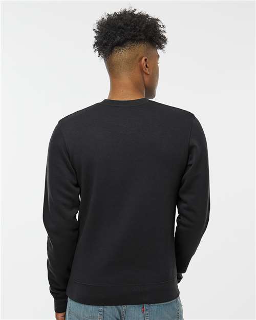 J. America 8721 Unisex BTB Fleece Crewneck Sweatshirt - Black - model back