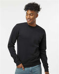 J. America 8721 Unisex BTB Fleece Crewneck Sweatshirt - Black - model front