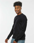 J. America 8721 Unisex BTB Fleece Crewneck Sweatshirt - Black - model side