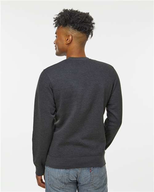 J. America 8721 Unisex BTB Fleece Crewneck Sweatshirt - Charcoal Heather - model back