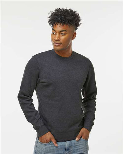 J. America 8721 Unisex BTB Fleece Crewneck Sweatshirt - Charcoal Heather - model front