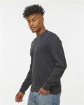 J. America 8721 Unisex BTB Fleece Crewneck Sweatshirt - Charcoal Heather - model side