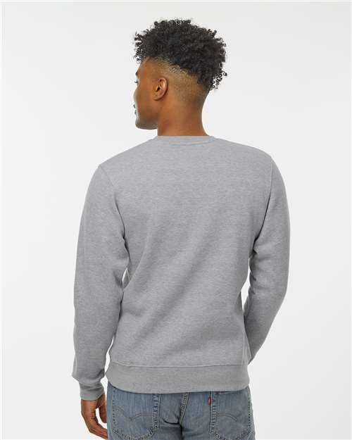 J. America 8721 Unisex BTB Fleece Crewneck Sweatshirt - Oxford - model back