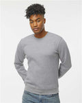 J. America 8721 Unisex BTB Fleece Crewneck Sweatshirt - Oxford - model front