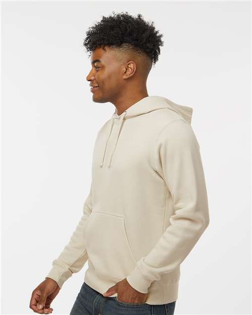 J. America 8720 Unisex BTB Fleece Hooded Sweatshirt - Oyster - model side
